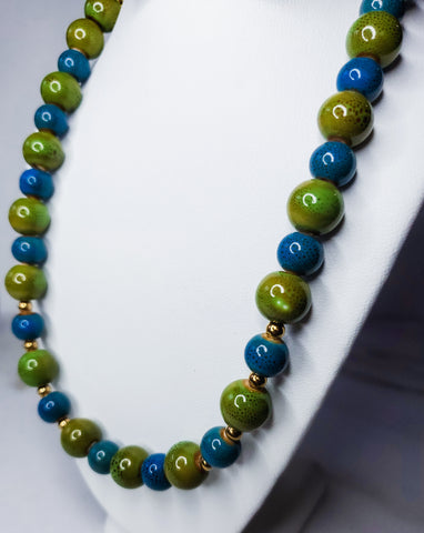 Moss Ceramica Beads Choker