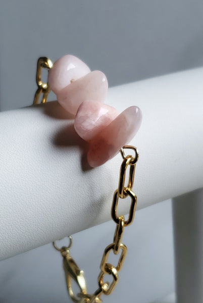 Alpha Pink Agate Bracelet